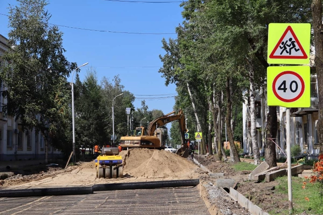 Хабаровск дорожные работы на улице Энтузиастов