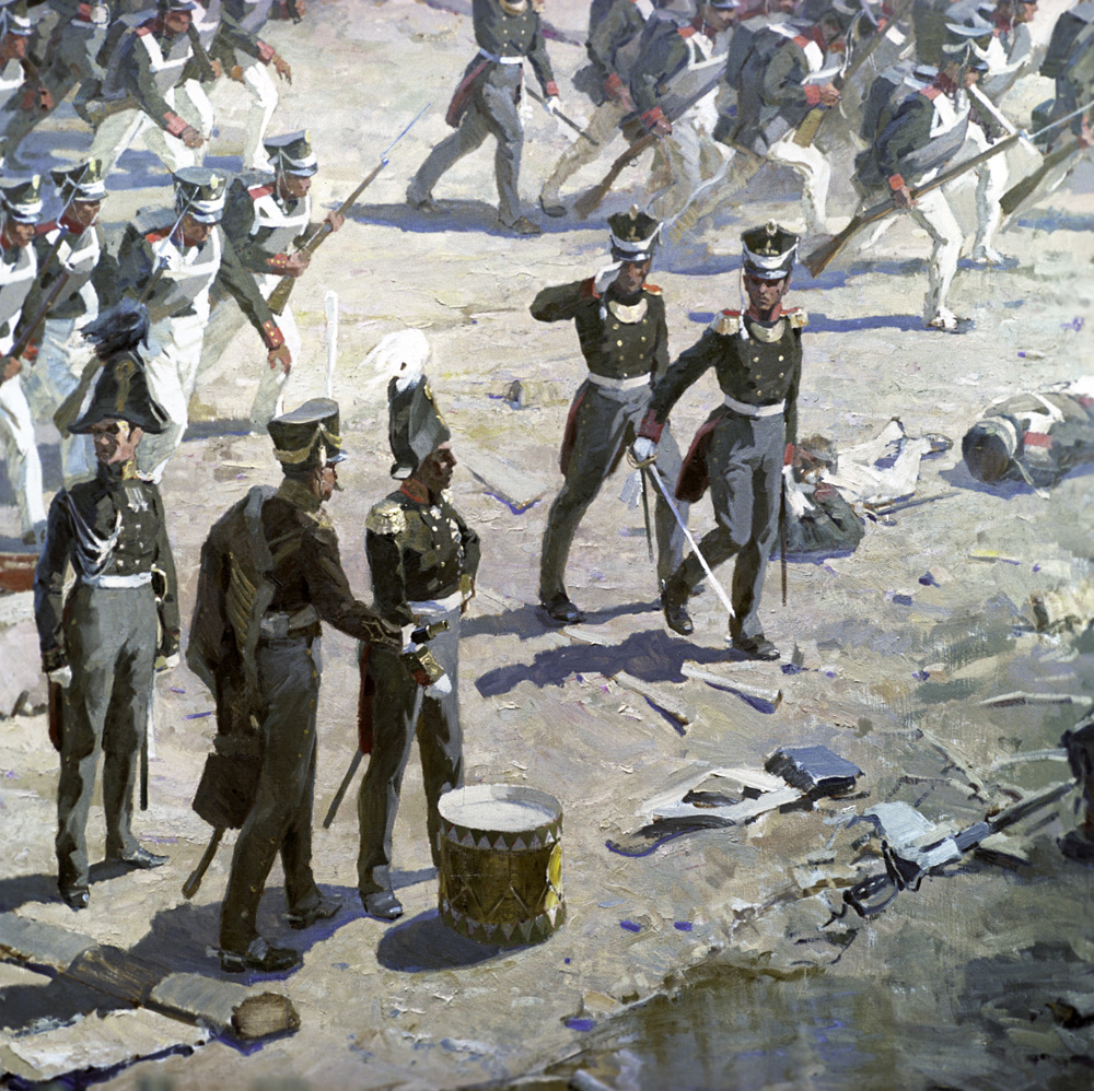 Репродукция фрагмента панорамы Бородинской битвы 
