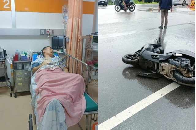 Аркадий вместе с женой ехали на мотобайках.