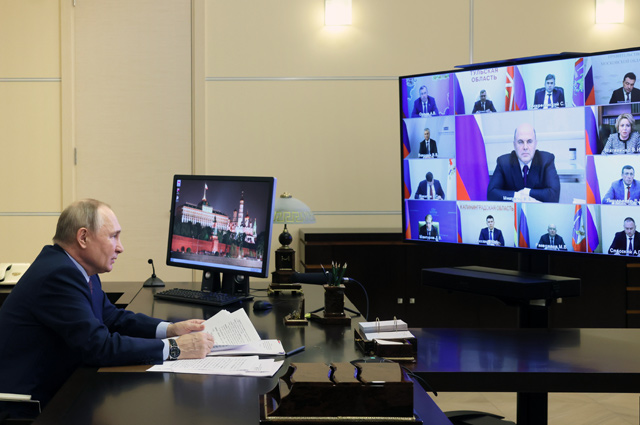 15 декабря 2022. Президент РФ Владимир Путин в режиме видеоконференции проводит заседание Совета по стратегическому развитию и национальным проектам.