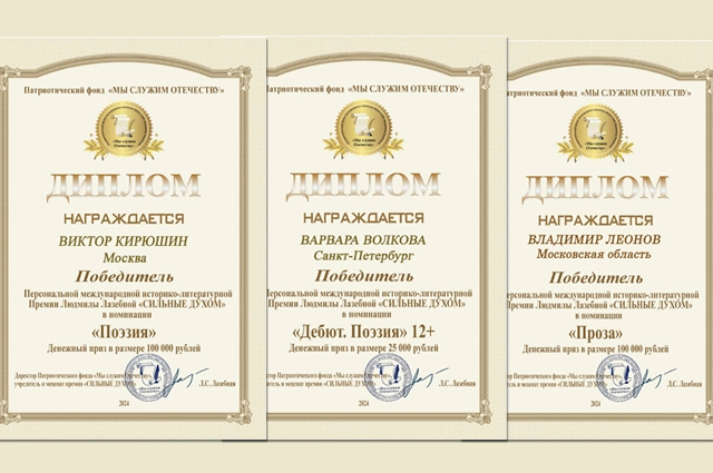 Дипломы победителей.