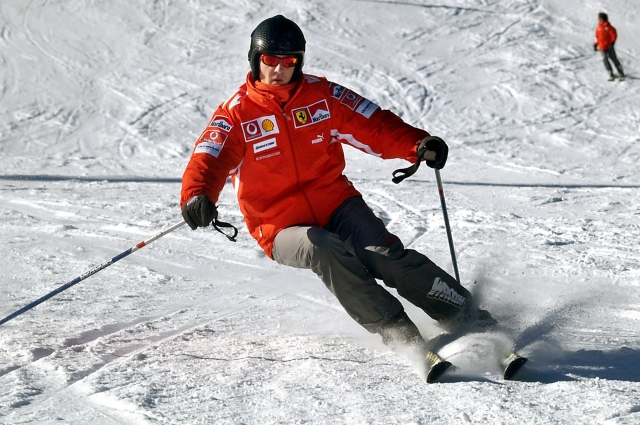 Михаэль Шумахер на лыжах