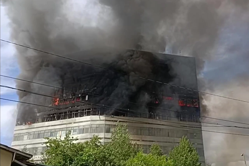 Пожар в НИИ «Платан» во Фрязино.