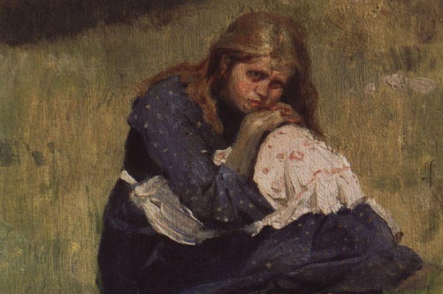 Этюд сидящей девочки, 1881 год.