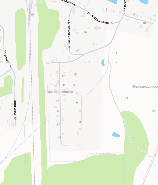 Улица Жилая Защита в посёлке Зауральский на картах