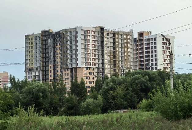 Деревья вырубили - и стали видны многоэтажки на Фрунзе.