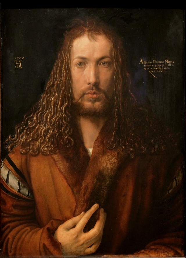 Автопортрет в одежде, отделанной мехом, 1500, Старая пинакотека, Мюнхен