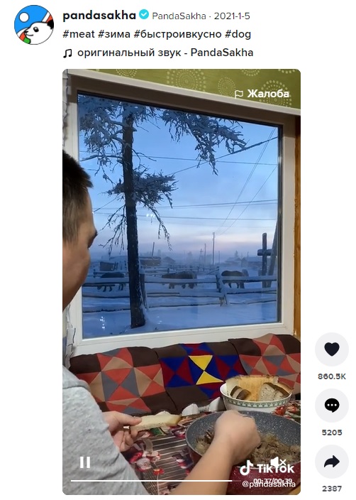 Во многих видео Вячеслава есть фирменная концовка: пейзаж якутской деревни за окном.