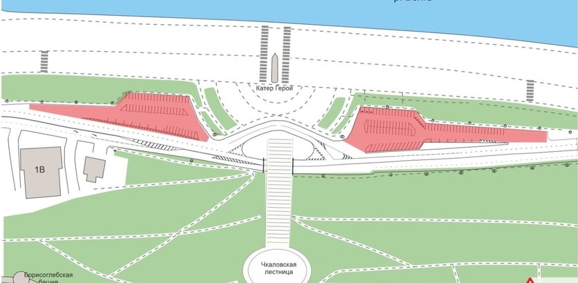 Перекрытие парковки у Катера Герой