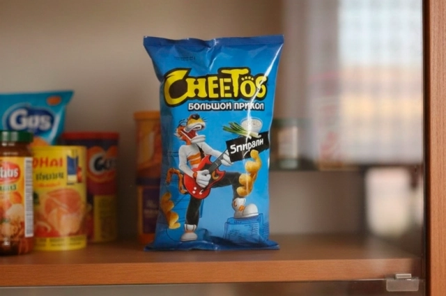 Ещё один вариант дизайна упаковки «Читос» со вкусом сметаны и лука