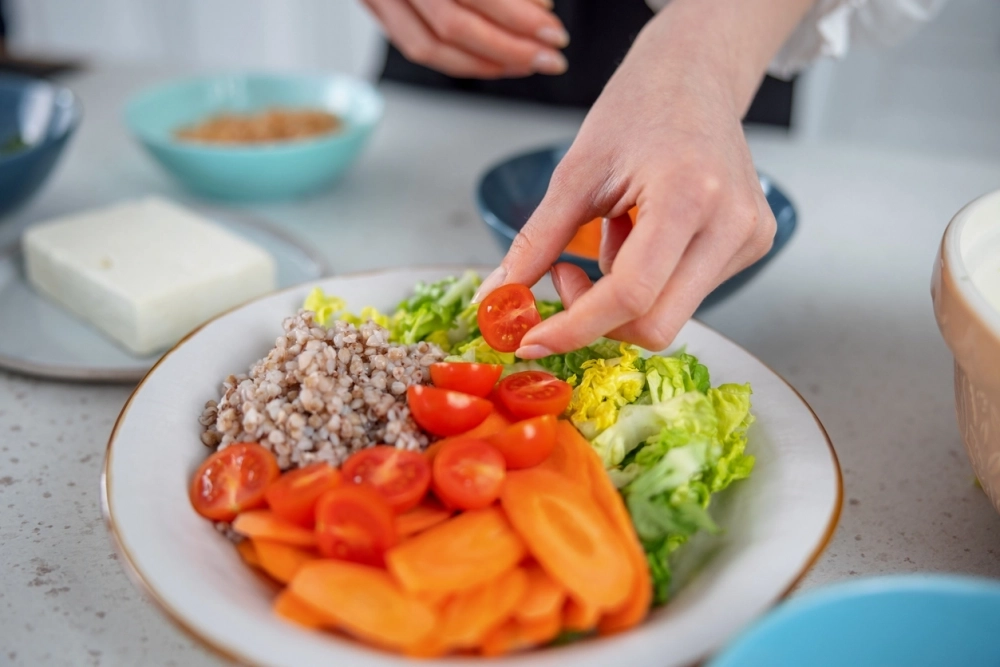 Гречка с овощами.