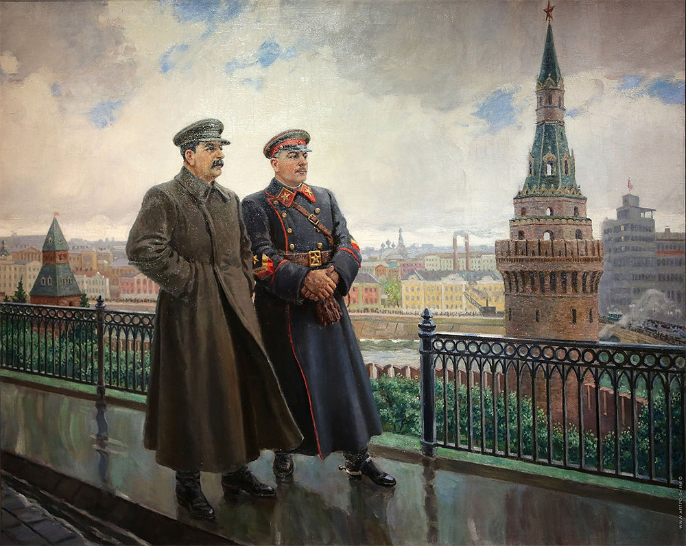 Александр Герасимов, картина: И.В. Сталин и К.Е. Ворошилов в Кремле. 1938 г.