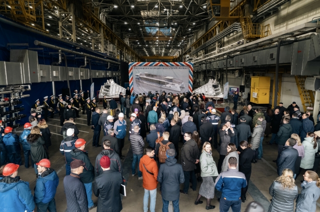 Официальная закладка двух первых катамаранов новой серии на Невском судостроительном заводе
