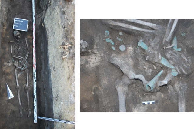 Захоронение археологи называют богатым. В нём обнаружены бронзовые предметы.